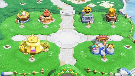 Der Park lässt sich mit freischaltbaren Items dekorieren. Yay.