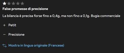 Maledetta bilancia di precisione.