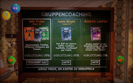 Im Training verdiene ich mir Karten für die Spiele.