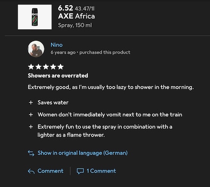 «Saves water»: childhood memories turned into product reviews.