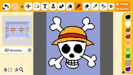 Im Designer male ich eine Jolly-Roger-Tapete.