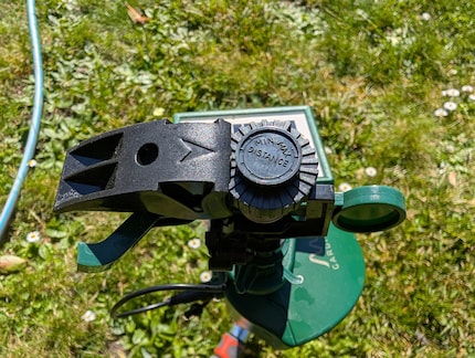 Über dieses Rad wird die Spritzweite eingestellt.