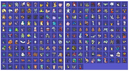 Alle zugelassenen Pokémon.