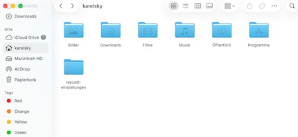 Dieser Ordner wird nach dem Befehl oben hier erscheinen.