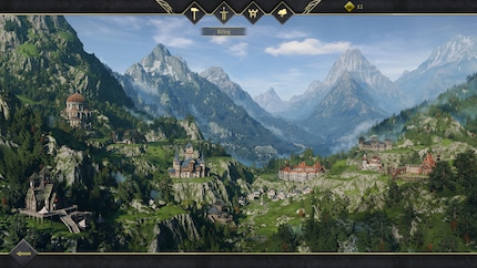 Zwischen den Missionen investiere ich hier meine gesammelten Punkte in Fähigkeiten und verbessere langfristig mein Königreich.