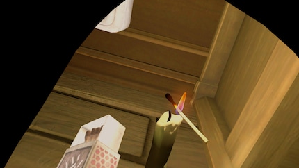 Eén van de coolste VR-momenten: Lucifers aansteken met een luciferdoosje. Maar: Waarom kan ik niet ook de kaarsen aansteken die er staan? 