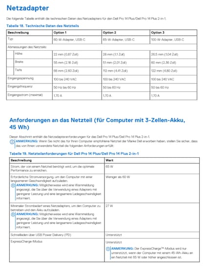 Dell liefert in seiner Bedienungsanleitung weitere Informationen.