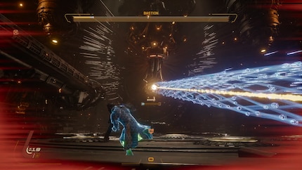 Während Bastion mit dem Laser ballert, kannst du bloss eines tun: fliehen.