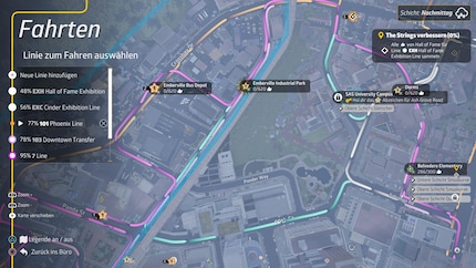 Plane deine Tour sorgfältig und sammle an den Haltestellen so viele Likes wie möglich, um die Stadt auszubauen.