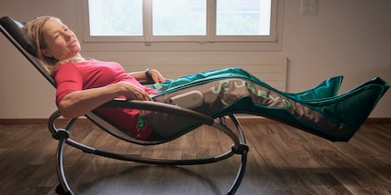 Einfach entspannen: Die Massage nach der Anstrengung tut mir gut.