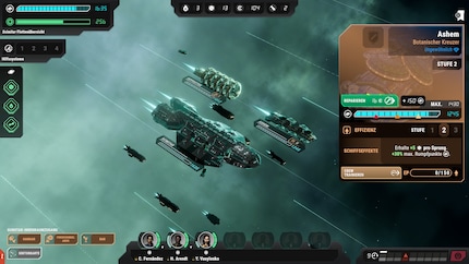 Meine kleine Flotte besteht aktuell nur aus meinem Gunstar und den beiden zivilen Schiffen, die Vorräte für mich herstellen.