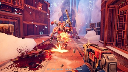 Typische boomer shooter: In plaats van goed te mikken, schiet je vanaf de heup op de vijanden terwijl je door het level sprint.
