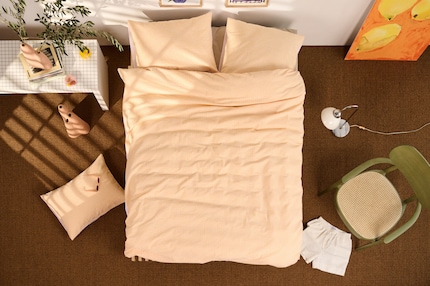 This is how the bed linen looks when draped.