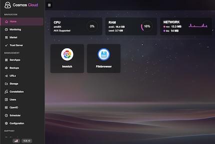 Systeme wie Cosmos Cloud orientieren sich vordergründig stärker an Apps und Diensten als an klassischer Speicherverwaltung.