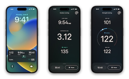 Beim Training lassen sich aktuelle Daten direkt auf dem Smartphone anzeigen, auch als Widget.