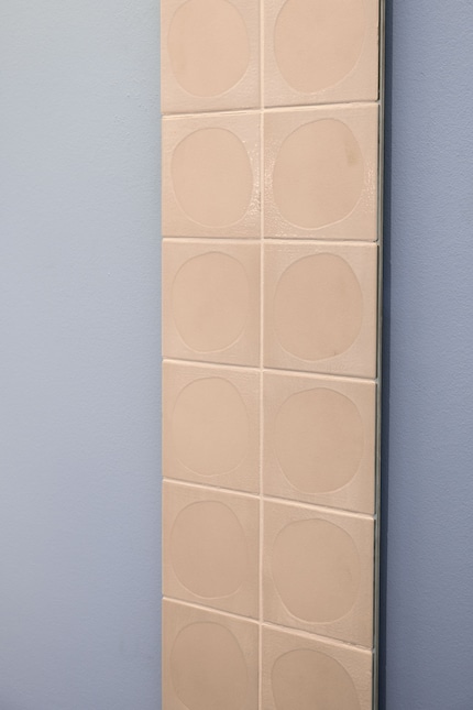 The ceramic tiles were created as direct impressions and graphic interpretations of snow surfaces ...