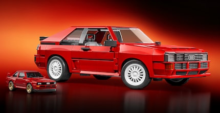 Der Audi quattro ist eine Legende. Das Set bietet auch Sticker und Bauteile, um dem Modell den nötigen Renntrim zu verleihen.