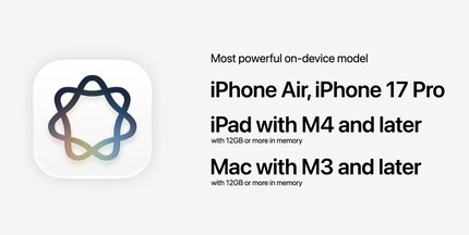 Die Hinweise zur Verfügbarkeit versteckte Apple in wenigen Sätzen gegen Ende der Keynote. Diese Kompatibilitätsliste der Vollversion von Apple Intelligence erhielt etwa drei Sekunden Screentime.