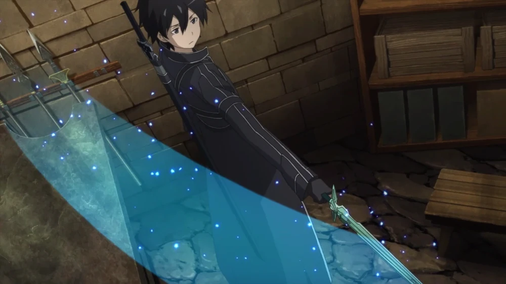 Im Anime «Sword Art Online» steht Kirito im Mittelpunkt und versucht das Spiel zu gewinnen.