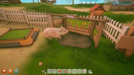 Das Schwein Bambi ist der jüngste Zugang in meinem Tiergehege.
