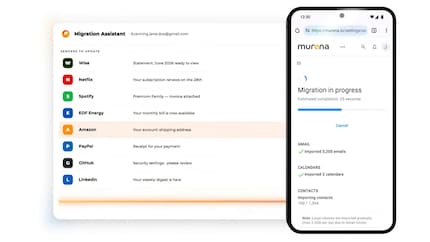Durante l'importazione, Murena scansiona le email alla ricerca di abbonamenti, account e simili, se lo desideri.