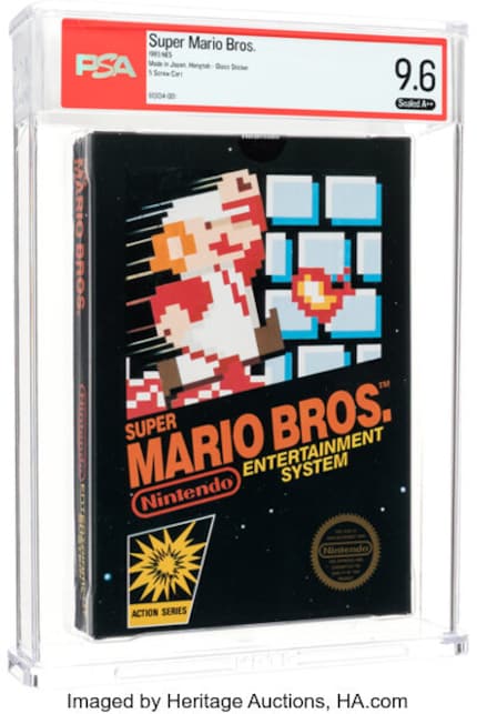 This is what three million dollars looks like: the record-breaking game cartridge sold at auction.