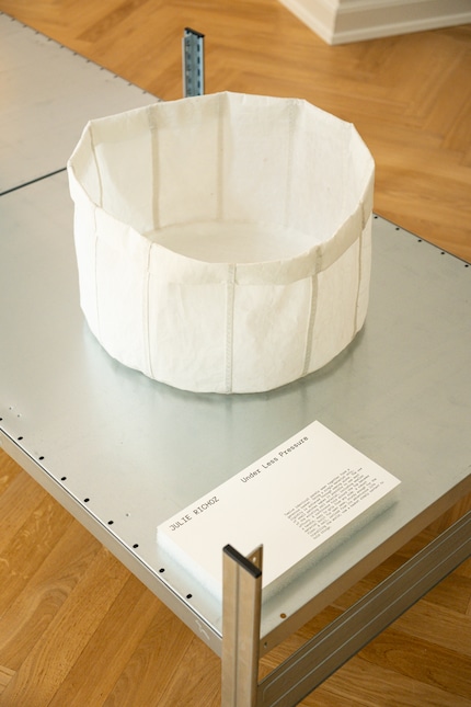 Julie Richoz’s basket requires only small patches, meaning almost all the material could be used, including smaller offcuts.