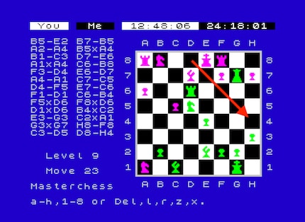 Die Dame zieht von D8 auf H4 – und löst sich dann einfach in Luft auf.