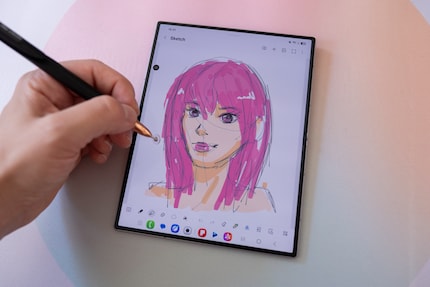Die Software für Skizzen und Notizen ist da, nur leider muss ich mit einem Drittanbieter-Stift malen.