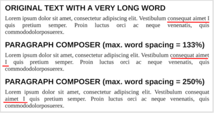 Der neue Paragraph Composer verteilt Wortabstände über mehrere Zeilen hinweg gleichmäßiger.