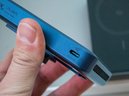 USB-C port on the side and ventilation opening at the bottom.