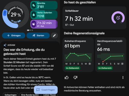 So sieht die Startseite bei Google Health aus.