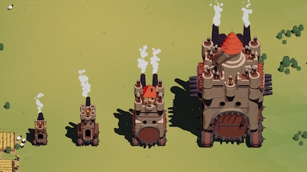 Jede Burg fängt mal klein an. Rechts siehst du, in was für ein Ungetüm sich mein rollendes Bollwerk verwandelt.