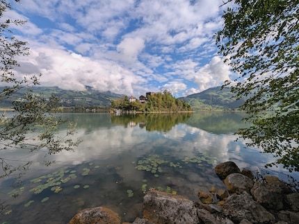 Die Insel Schwanau liegt malerisch im Lauerzersee.