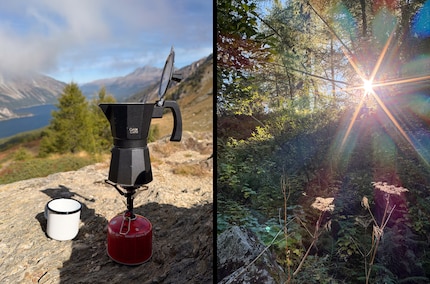 Fotografiere ich ein Objekt von Nahem und ist der Hintergrund weit genug weg, erhalte ich mit ƒ/1,48 eine schöne Unschärfe (links). Mit ƒ/4 lassen sich Sonnensterne erzeugen (rechts).