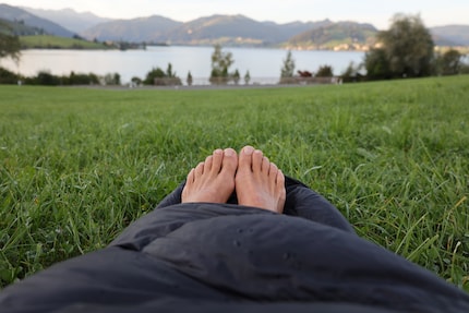 Wenn's zu warm wird, kann ich meine Füsse an die Luft strecken.