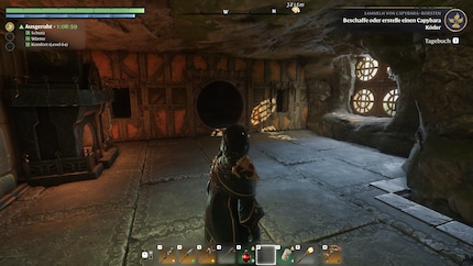 Hier entsteht eine Hobbithöhle, die ich selbst in den Fels geschlagen habe.