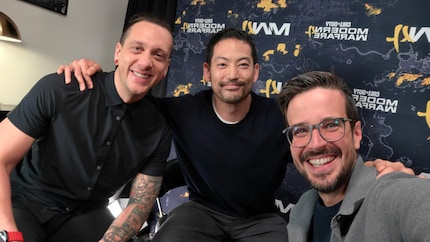 Jeffrey Negus (links), Joseph Lee (Mitte) und ich.