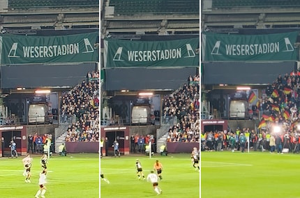 Links: Standardauflösung, hochskaliert. Mitte: 200 Megapixel. Rechts: Telekamera.