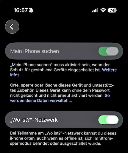 Om de iPhone te resetten, moet ik de zoekfunctie uitschakelen. En dat kan niet zonder het verloren wachtwoord.