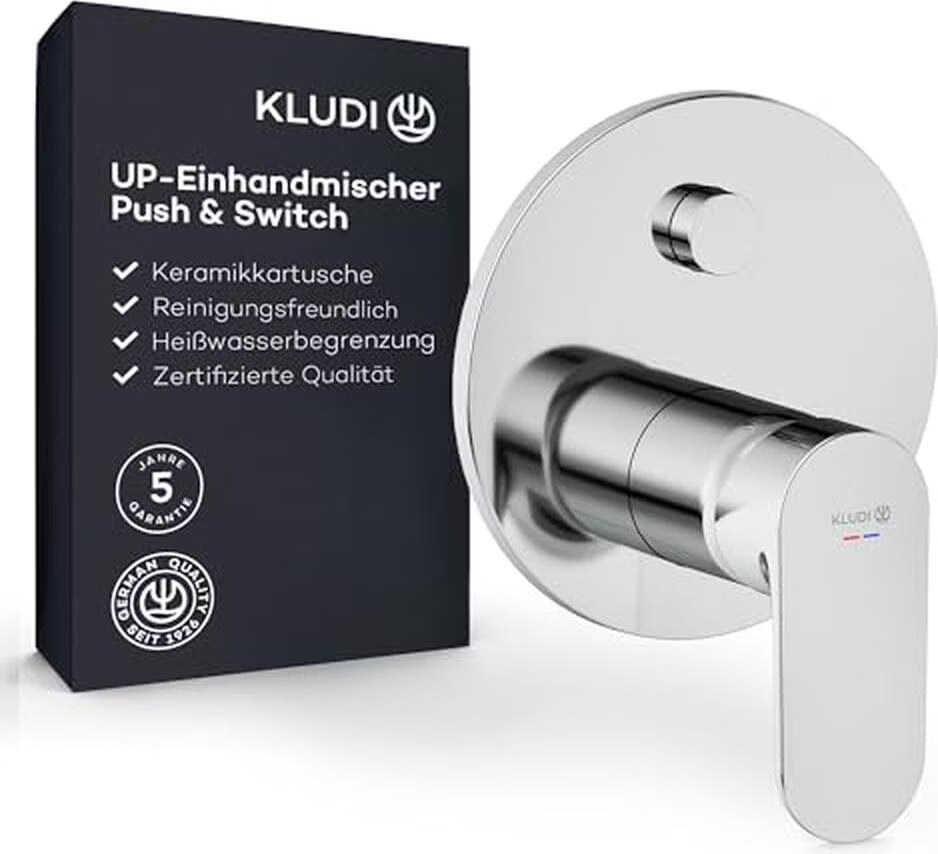 X1 Unterputz Wannefüll-& Brause-Einhandmischer, push & switch