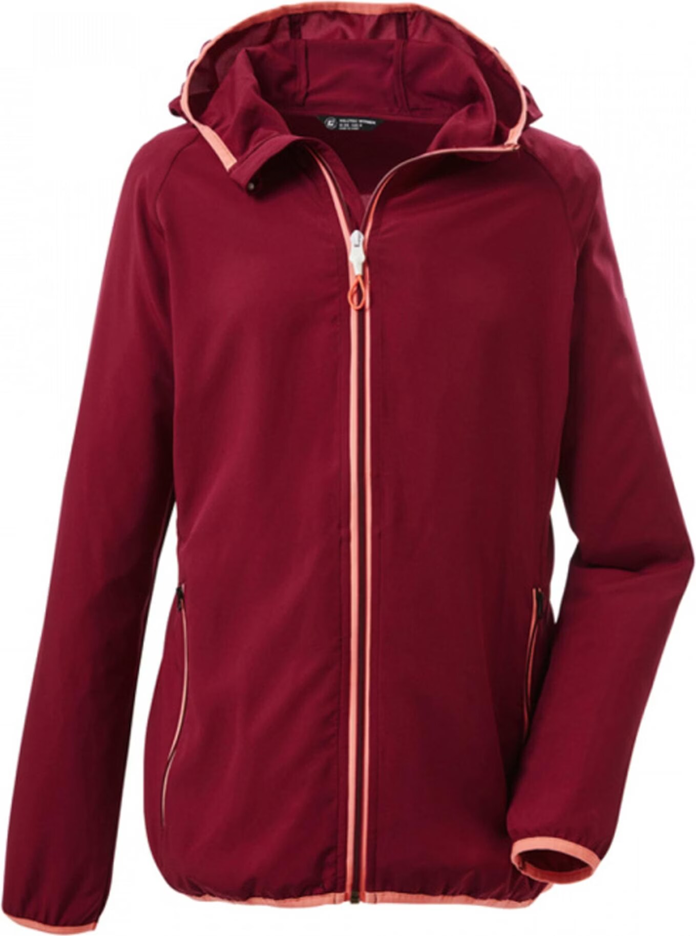 Damen Funktionsjacke mit Kapuze, packbar KOS 154, Farbe:Rose, Grösse:40