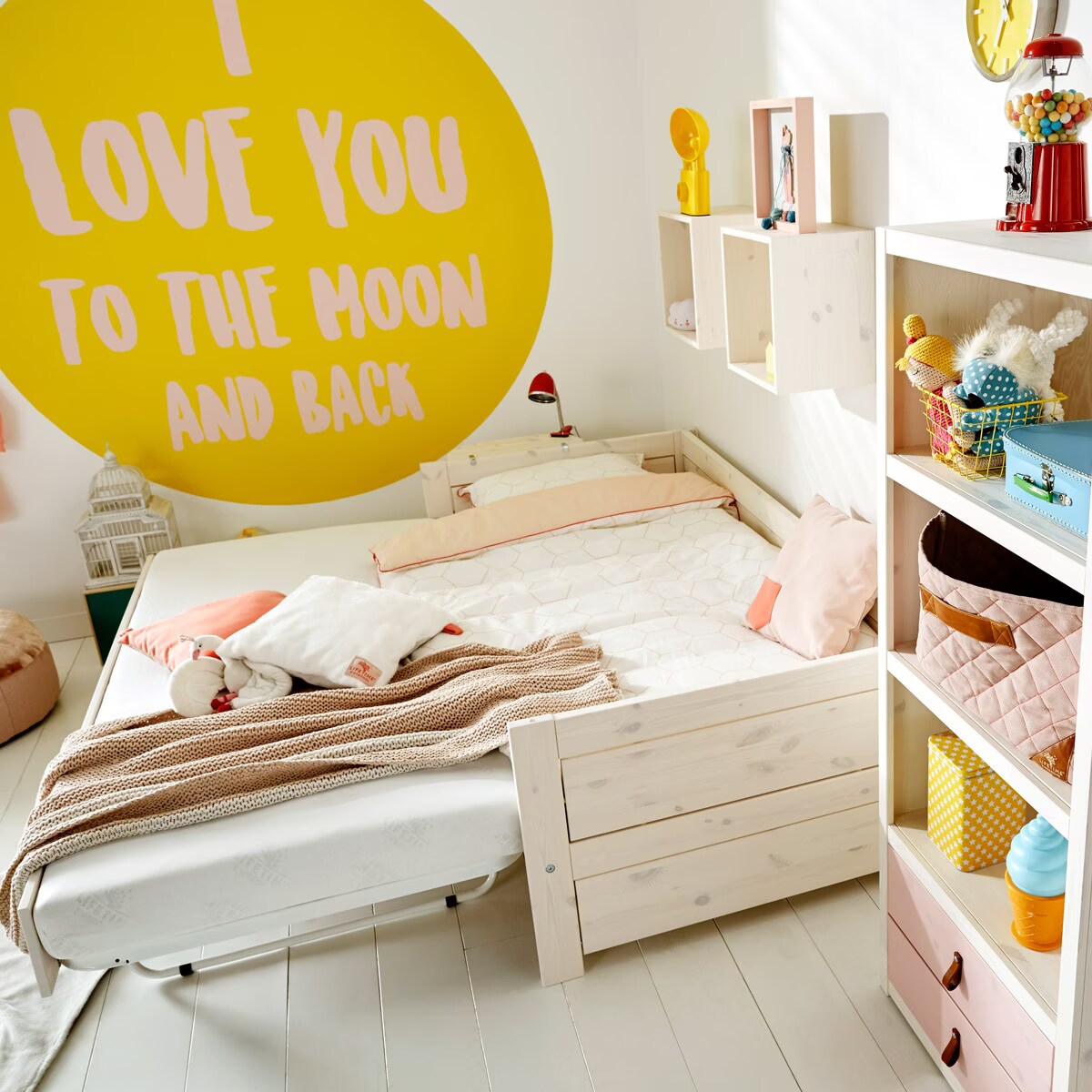 Lifetime Kidsrooms Pop Up Bed Single Bed 90x200 with Guest Bed Semi and