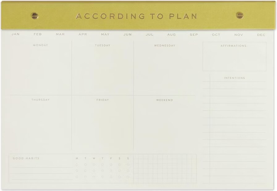 Weekly Notepad - Matcha - According To Plan