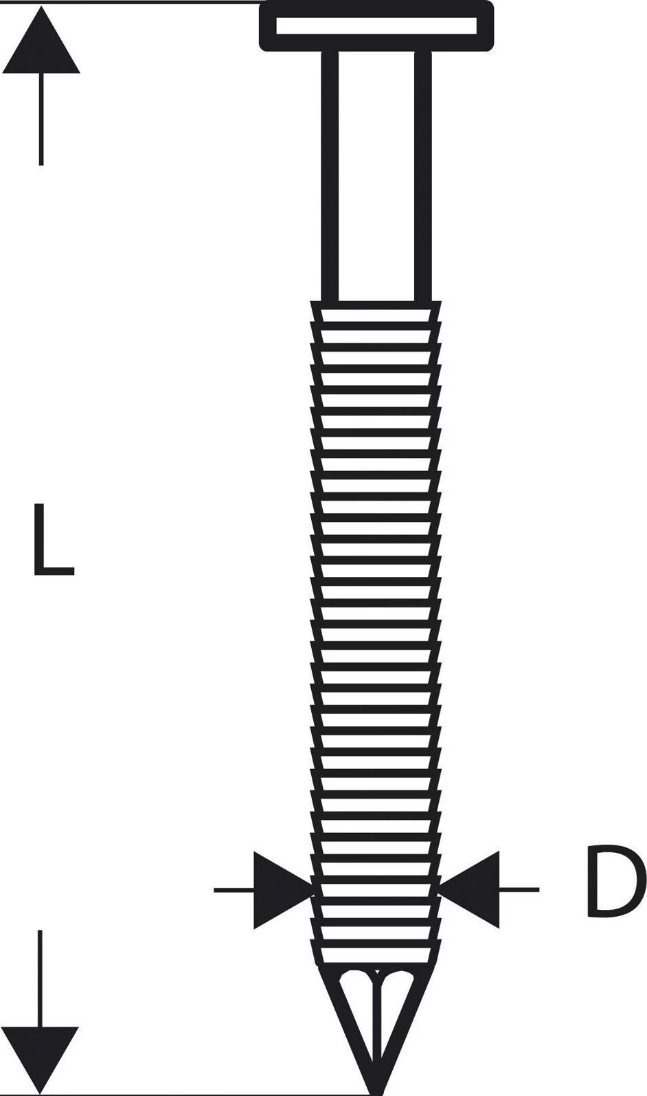 Rundkopf-Streifennagel SN21RK 65RHG 2,8 mm, 65 mm, feuerverzinkt, gerillt