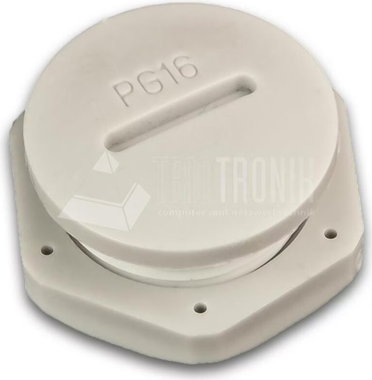 PG16 Blindverschraubung, PVC, hellgrau